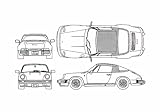 A4 Photo Blueprint Porsche 911 964 Carrera Cabriolet 1989