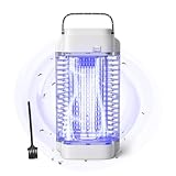 Bug Zapper, 4200V 18W UV Insect Pest Fly Killer, Electric Mosquito Zapper for Indoor and Outdoor, Waterproof Mosquito Killer Lamp for Flying Insect Control Lamp, Outdoor & Indoor Fly Zapper（White）