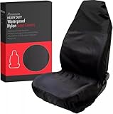 Xtremeauto Super Heavy Duty Universal Car Seat Cover - Waterproof Nylon Front Protector for Van, Easy Clean (Single)