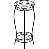 Mutool 2 Tier Metal Plant Stands for Flower Pot, Tall Plant stand for Outdor Indoor Plant, Plant Pot Holder Plant Table for Garden Patio, 69x32cm, Black