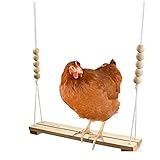 AOVNA Chicken Swing Wooden Hanging Swing Durable Chicken Swing Perch Hanging Toy for Chicken Bird
