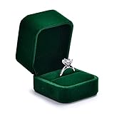 Oirlv Dark Green Velvet Ring Box Luxury Ring Box for Proposal,Wedding,Birthday, Engagement