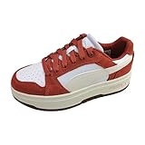 PUMA Women's Rebound Femme Low SD Sneaker, White-Frosted Ivory-Exotic RED, 4 UK