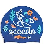 Speedo Unisex Slogan PRT Cp Kids Swimming Cap Blue/White Junior