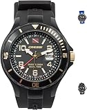 Cressi Unisex Traveller Dual Time Dive Watch, Black/Gold