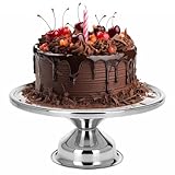 GEEZY Stainless Steel Cake Stands 13" - Round Silver Cup Cake Stand, Pedestal Cake Display, Perfect Baking Gifts - Ideal for Weddings, Christmas and Birthday