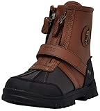 POLO RALPH LAUREN Boy's Conquered Hi Boot, Chocolate/Tan Leather Combat, Chocolate/Tan Leather, 7 Toddler