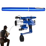 dzqad Pen Fishing Rod - Retractable Fishing Rod with Reel | 39 Inch Pen Pole, Non-Slip Gear Kit for Dock Pond Sea Saltwater Lake River Angler Reservoir Women Men