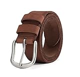 BELTER Men's Belts 100% Full Grain Leather Belts for Men Belts Leather Cowboy Jeans Belt for Work,Casual Wear (42"-44" Waist, Brown)