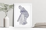Personalised Cricket Player Word Art Print - Birthday, Fathers Day Gift - Dad, Daddy Gifts - A5, A4, A3 Prints & Framed