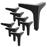 SENENQU 8 Pack 6" / 15cm Metal Furniture Legs, Black Triangle Table Legs for Modern Furniture
