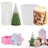Fizdoqg Candle Moulds for Casting, Pack of 3 Candle Moulds, Christmas, Candle Moulds, Silicone Moulds, Candle Moulds, Silicone Mould Candles for Christmas Decoration