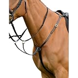 Kincade Classic 3 Point Breastplate with Running Martingale, Black, Full