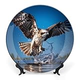 Osprey Flying North America Bone China Decorative Plate Vintage Dinner Plate Wall Art Plates Home Kitchen Decor 6inch