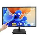 Dragolftie Touchscreen Computer Monitor 21.5 Inch FHD 1920x1080P, Built-in Speakers, VESA Supports, 10-Points Touch Screen PC Display with Type-B HDMI VGA Port, 75Hz Desktop Touch Display, Black