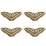 4Pcs Brass Corner Protectors Decorative Corner Braces Brass Antique Edge Cover for Box Cabinet Table Chair, 45 x 45 x 10mm, Bronze