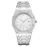 BARAMON Men's Watches, Royalty Stainless Steel Quartz Movement Date Male Clock Waterproof Luminous Hands Casual Business Wrist Watches for Men