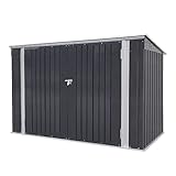 Panana Garden Storage Shed Bike Metal Pent Tool Shed House Galvanized Steel Can Put 3-4 Bicycles (D105x W210x H130cm)