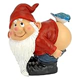 Design Toscano QM22997 Loonie Moonie Bare Buttocks Garden Gnome Statue, Medium 20.25 cm, Polyresin, Full Color
