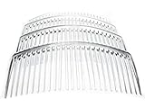 4 Pack of Clear Large 9cm Plain French Side Hair Combs Slides Grips Clips Hair Accessories for Women Girls by Glitz4Girlz