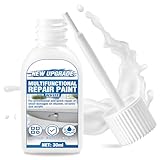 Paistely White Enamel Touch Up Paint, Waterproof White Enamel Paint with Brush for Scratches, Cracks And Spots on Walls, Tile, Sinks, Tub, Countertop and Toilets