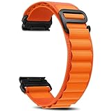 Niboow QuickFit 26mm Strap for Garmin Fenix 8 51mm/Fenix 7X Pro Solar/Fenix 7X/Fenix 6X/Fenix 6X Pro/Fenix 5X Puls, Sport Nylon Titanium G-Hook Watch Band for Garmin Enduro 3/Epix 2 Pro 51mm -Orange