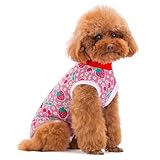 Dog Recovery Suit,Recovery Suit for After Surgery Male/Female Dogs,Anti-Licking Puppy Medical Surgical Suits,Cone E-Collar Alternative Pet Vest,Dog Abdominal Wounds Protector (Cherry, XS)