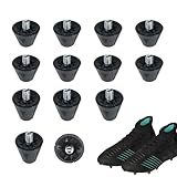 12PCS Replacement Football Studs Black Football Studs 2 Sizes Plastic Studs for Football Boots Anti-Slip Metal Studs Football Boots for Adult Children Soccer Shoes Various Outdoor Activities Black