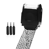 Privacy ID Address Blocker Stamp, Identity Theft Protection Roller Stamp, Privacy Safety Theft Roller Stamp Personal Data Security Data Defender Roller Stamp (Black Stamp + 3 Refills Ink)