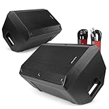 VONYX VSA10BT Active Stage Monitor Speaker System Set with Bluetooth, Pair of 10-Inch Foldback Monitors, XLR and Jack Cables, 500W Bi-Amplified Audio for Live Performances, DJs, PA, Events