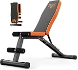 naspaluro Weight Bench Adjustable, Full Body Exercise Folding Fitness Workout Bench with 7 Positions, Exercise Bench for Weight Lifting & Sit Up Abdominal Supine Board Flat Home Gym (weight bench B)