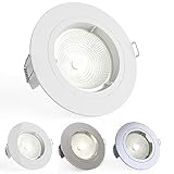 National Lighting Recessed Lighting - Mains Powered LED Spot Lights Downlights for Ceiling - IP20 Rated GU10 Fitting for Halogen or LED - Matt White Finish, Fixed Version