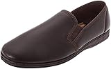Men's Leather Slippers HADLEY twin gusset BROWN size 9