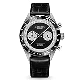 Hoffman Watches RACING 40 Reverse PANDA Automatic Chronograph Mechanical Steel Black White Leather Man Watch