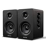 Sanyun SW208 3" Active Bluetooth 5.0 Bookshelf Speakers - 60W Carbon Fiber Speaker Unit - Built-in 24bit DAC - Dynamic 3D Surround Sound - 2.0 Computer PC Monitor Gaming Speakers (Pair, Black)