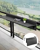 VEVOR Balcony Hanging Table, 12 x 48 in Folding Balcony Railing Table, Outdoor Balcony Bar Table for Railings, 50 lbs Loading, Fit Railing from 1" to 4.3", Serving Table for Patio & Deck