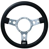 AB Tools 13" Traditional Classic Car Steering Wheel Black Vinyl 3 Spoke Centre 6 Hole