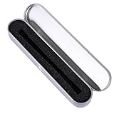 QHLWTT One Pair Durable Cushion Pencil Boxes Empty Case Metal Fountain Pen & Ballpoint Pen Gift Case for Business & Birthday (Silver)