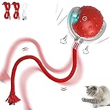 IOKHEIRA Interactive Electric Automatic Cat Toys, Rechargeable Irregular Moving Toys, Stimulate Cats' Hunting Instincts, All Floors & Carpet Available (Red)
