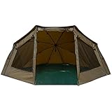 NGT XPR Shelter System, 60" Carp Fishing Brolly Bivvy with Storm Poles & Ground Sheet, Olive Green