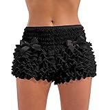 Fun Shack Black Ruffle Shorts for Girls, Womens Black Bloomers, Frilly Knickers for Women, Bloomers for Women Fancy Dress One Size