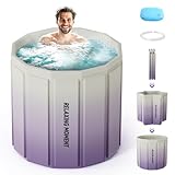 Orifesio Portable Bath Tub for Adults, Foldable Soaking Bathtub for Hot Bath and Ice Bath, Quick Opening Without Installation, Collapsible Freestanding Bathtubs for Shower Spa Sauna, 70 X 70 X 65 CM