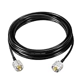 Superbat UHF PL259 RG8X CB Radio Cable 6m 50ohm Male to Male Coax Antenna Patch Lead Wire for VHF/UHF/Two-way/Ham Radio, Duplexer Tuner, Dummy Load, SWR Meter, Walkie Talkie