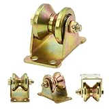 Coriver Groove Pulley Wheels, 4 Pack V Small Rope Pulley Block, Heavy Duty Wheel Pulley, Lifting Cranes Steel Castors Pulley System for Rope Washing Line Sliding Gate Fitness- Load Capacity 200 kg