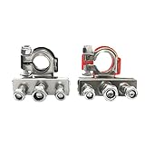 12V 3-way Battery Terminal Connectors, Negative and Positive Copper Plate Cable Clamp Quick Connector, suitable for battery terminal connection of automobiles (3-way)