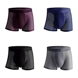 QIGEN LTD 4 PACK For Men BambooWear Underwear Shorts Ice Silk Mesh Boxer Briefs fo Men (as8, numeric, numeric_36, regular, regular) Multicolor
