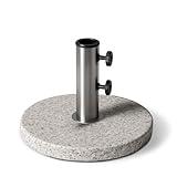 KEPLIN Parasol Base Stand 9kg – Heavy Duty Granite Patio Umbrella Holder for Garden, Outdoor Furniture, Canopy, Gazebo, Awning – Weather Resistant – Fits 45mm Pole (9kg, Granite)