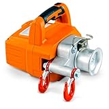 SuperHandy Electric Portable Winch Capstan Hoist Brushless Motor Li-Ion Battery Powered 1000-2000 Max Pulling Force for Forestry Hunting Garden Off-Road (Low Stretch Rope Included)