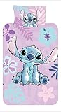 Disney Stitch Single Duvet Cover Set – Purple Reversible Bedding for Girls, Kids, Teens & Fans – Soft Polycotton, Easy Care, Includes Pillowcase – Official Cartoon Character Bed Linen (Single)