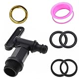 Brass Nut Tap Kit - 3/4" Water Butt Replacement Tap, Plastic Snap-Fit Hosepipe Water Connectors for Home Garden Rain Barrels